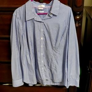 Van Heusen fitted blue striped shirt xxl